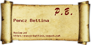 Pencz Bettina névjegykártya